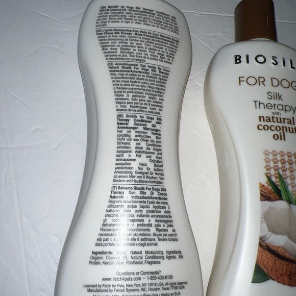 2x coconut conditioner for dogs Biosilk new - Picture 2 of 3